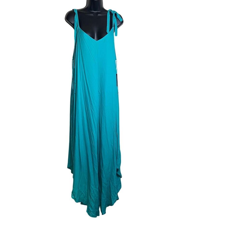 Vince Camuto Women's V-Neck Tie-Shoulder Angled-Hem Jumpsuit Size: Various - Picture 2 of 8